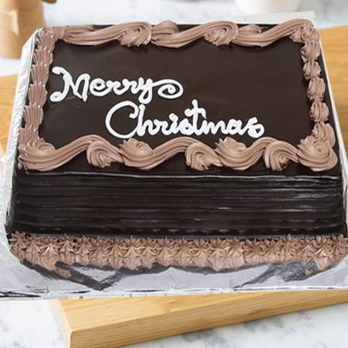 Square Shape Christmas Chocolate Cake
