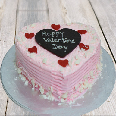 Valentine's Heart Shaped Strawberry Cake