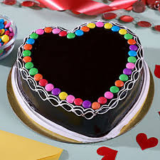 Heart Shaped Chocolate Cake With Gems