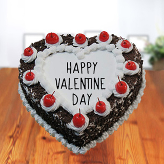 Valentine's Black Forest Heart Shaped Cake