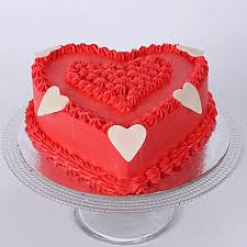 Floral Red Heart Cake Valentine's Special