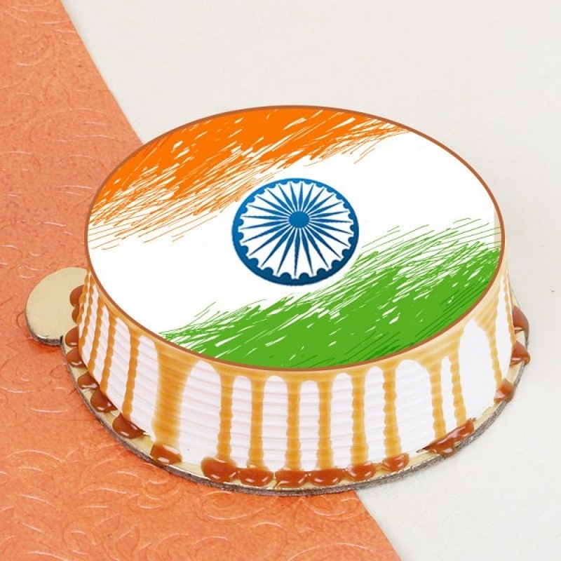 Indian Flag Photo Cake