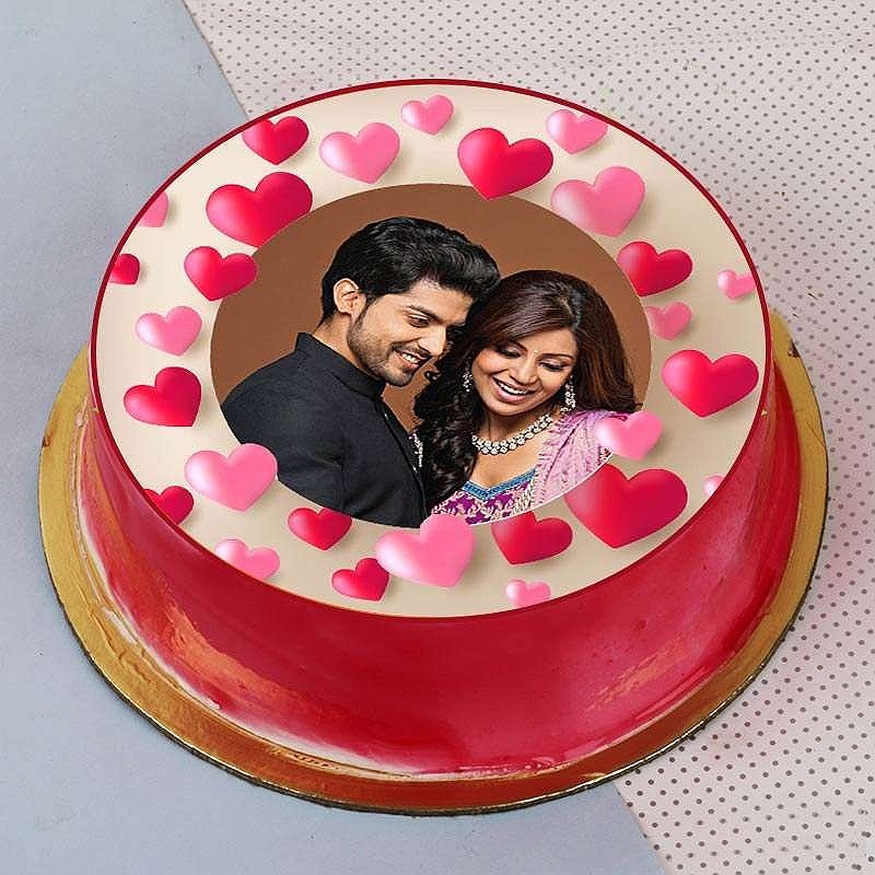 Personalized Couple Photo Cake