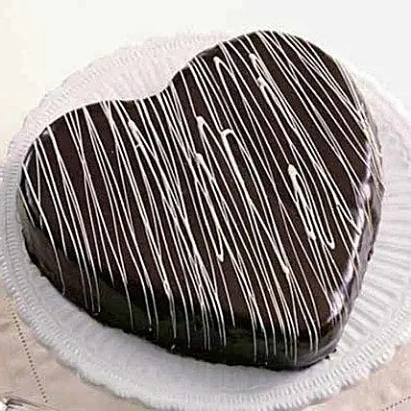 Rich Truffle Heart Cake