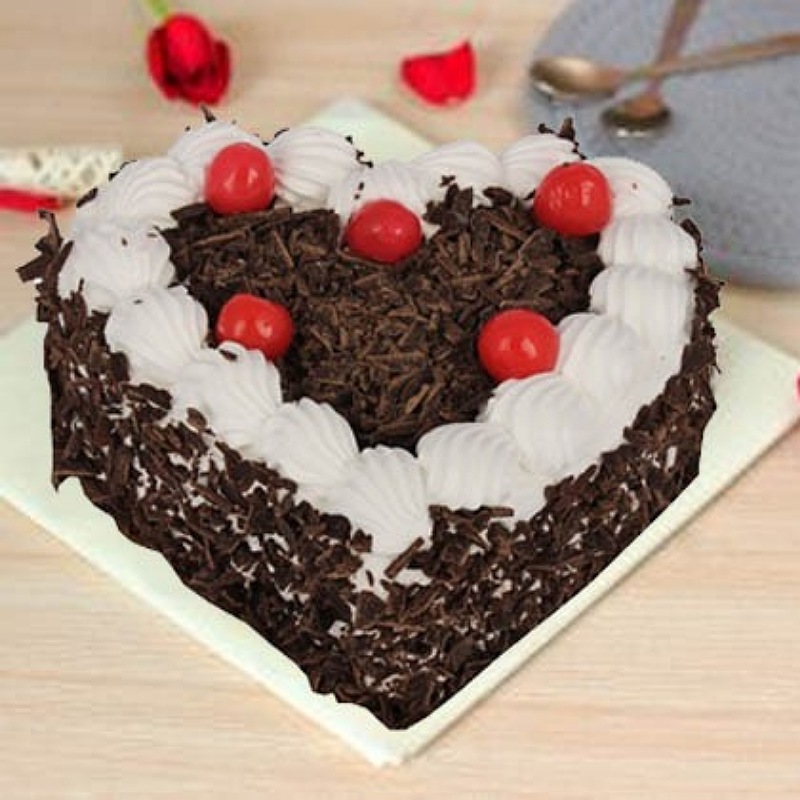 Heart-Shaped Black Forest Cake