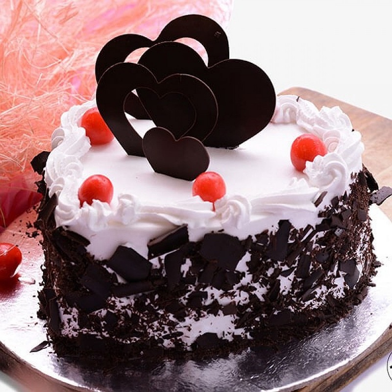 Lovely Black Forest Heart Cake