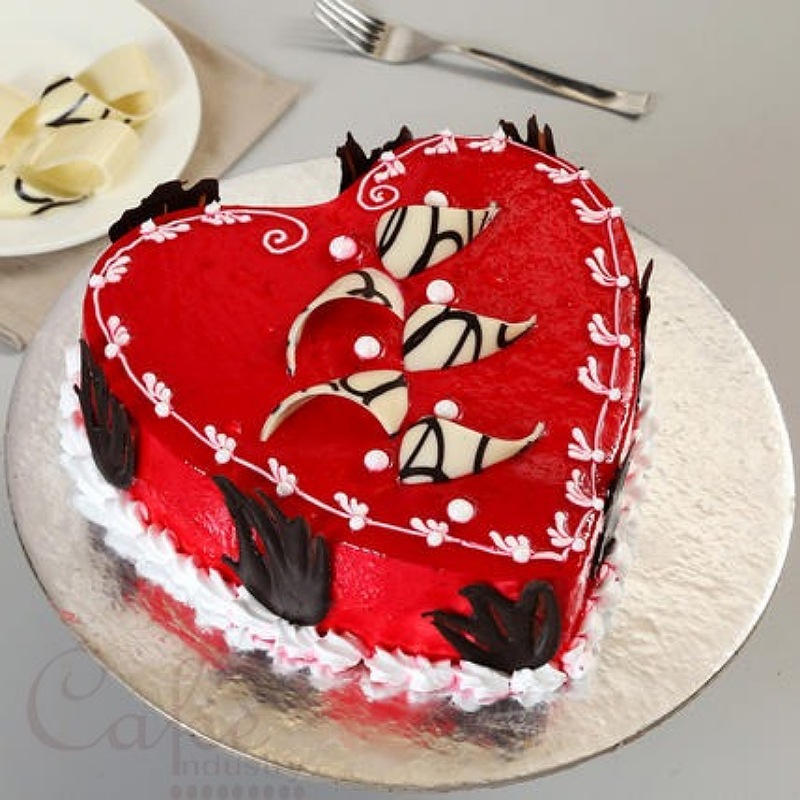 Scrumptious Red Heart Cake