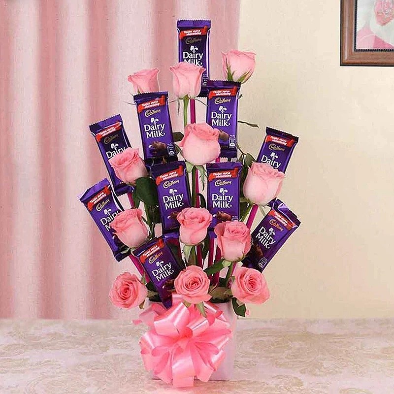 Pretty Pink Chocolate Bouquet