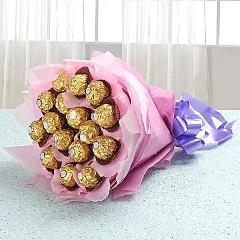 Graceful Pink Ferrero Rocher Bouquet