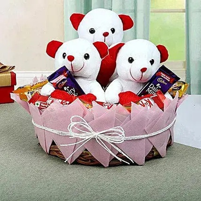 Teddy and Chocolates Basket