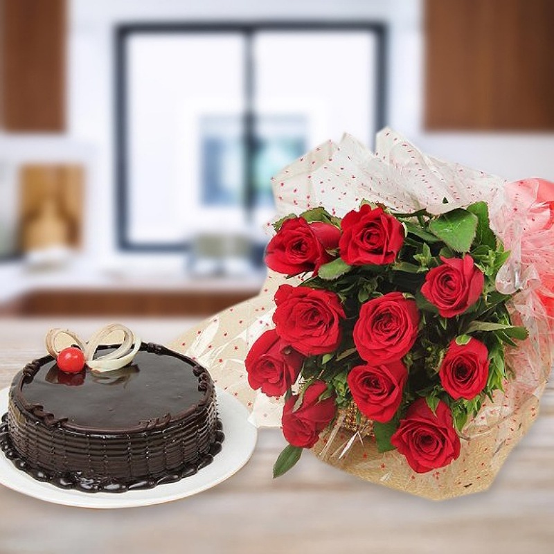 Red Roses N Truffle Combo
