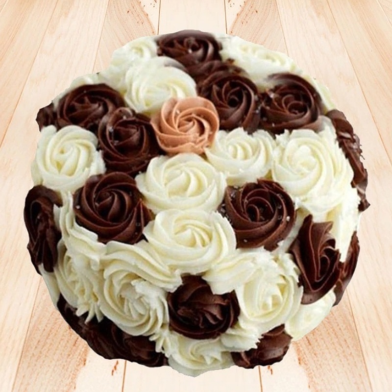 Choco Vanilla Rose Cake