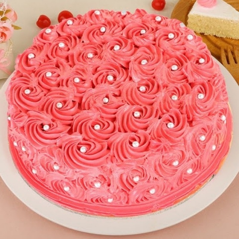 Floral Strawberry Cake