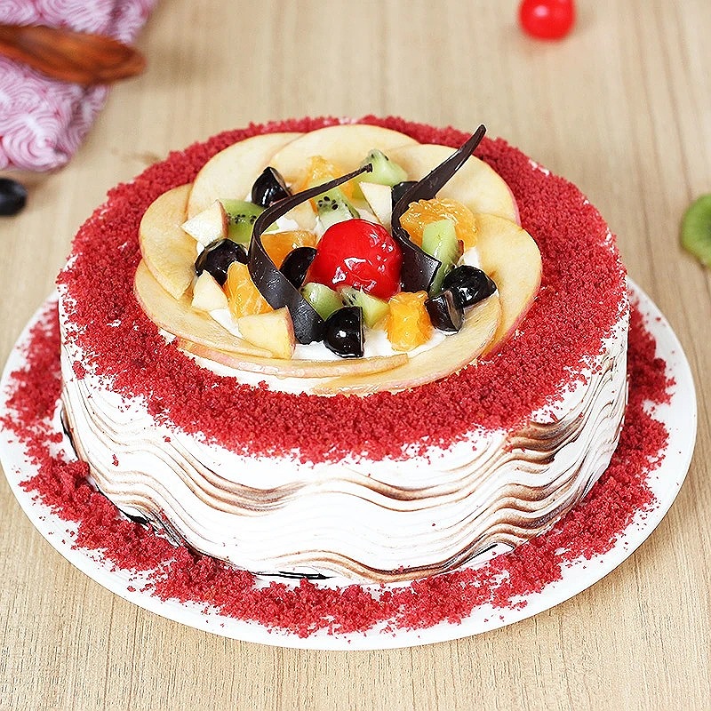 Scrumptious Red Velvet Fruit Cake