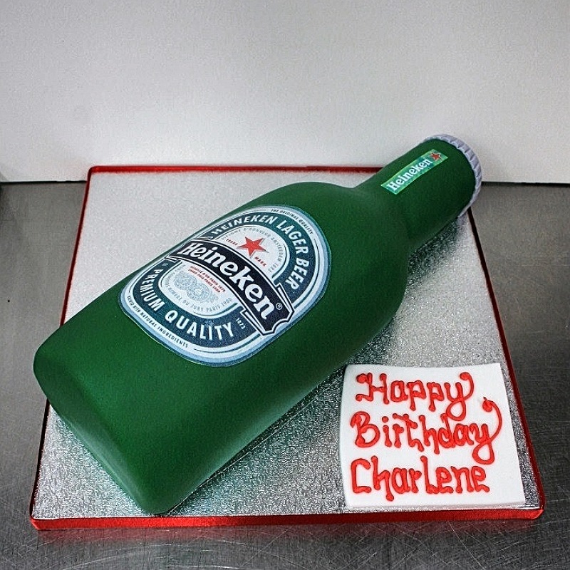 Heineken Beer Bottle Cake