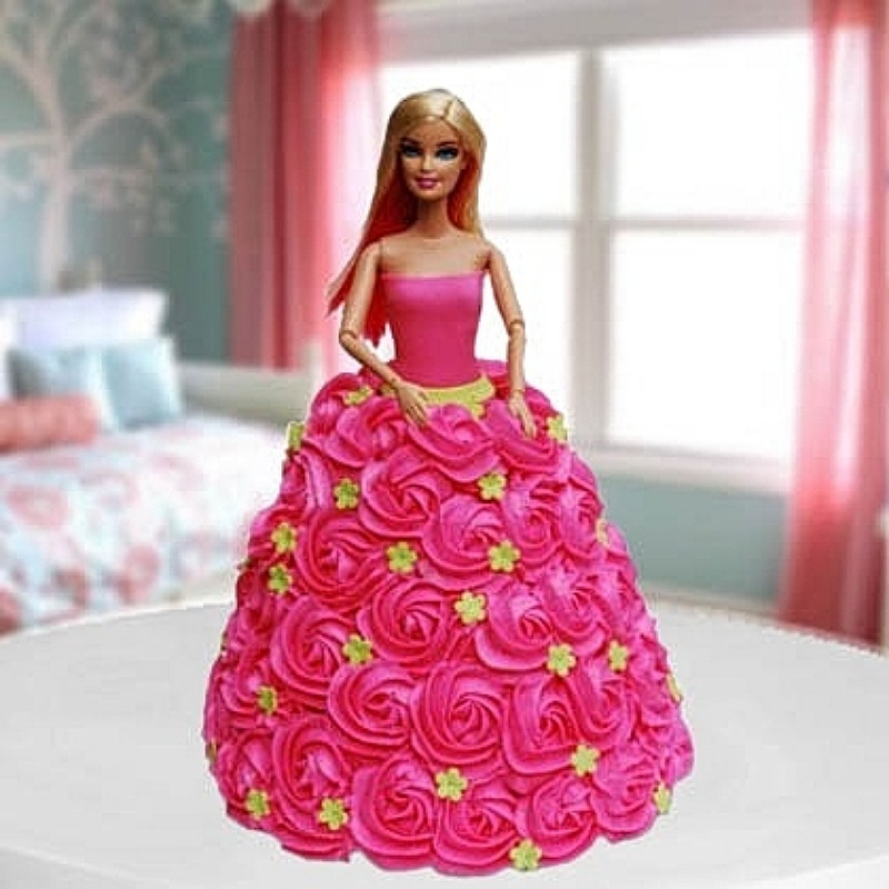 Pink Dress Barbie Cake