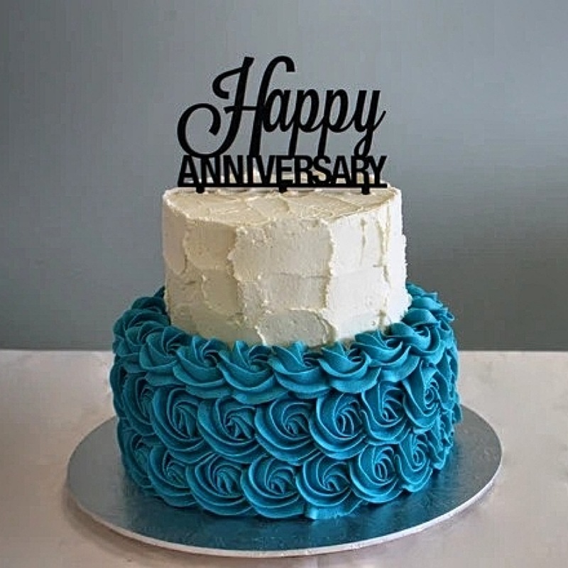 2-Tier Rosette Anniversary Cake