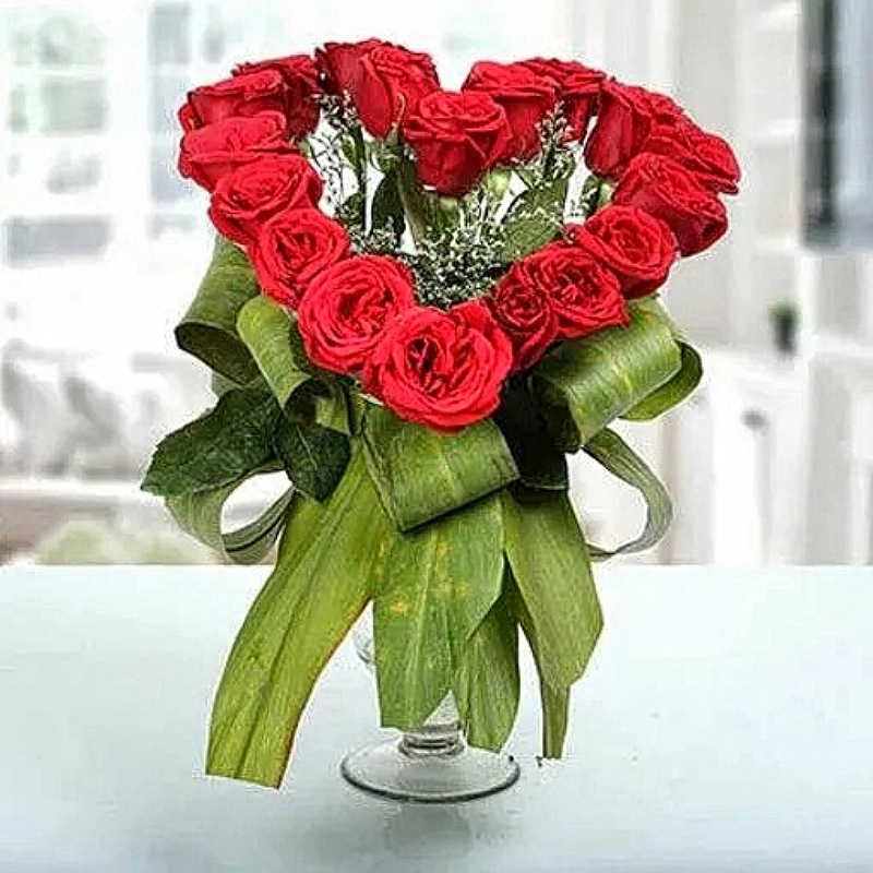 Heart-Shaped Vase Arrangement