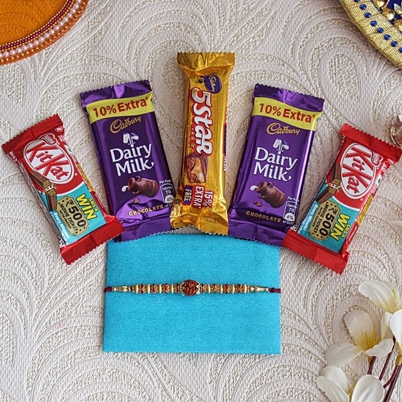 Designer Rakhi With Chocolates