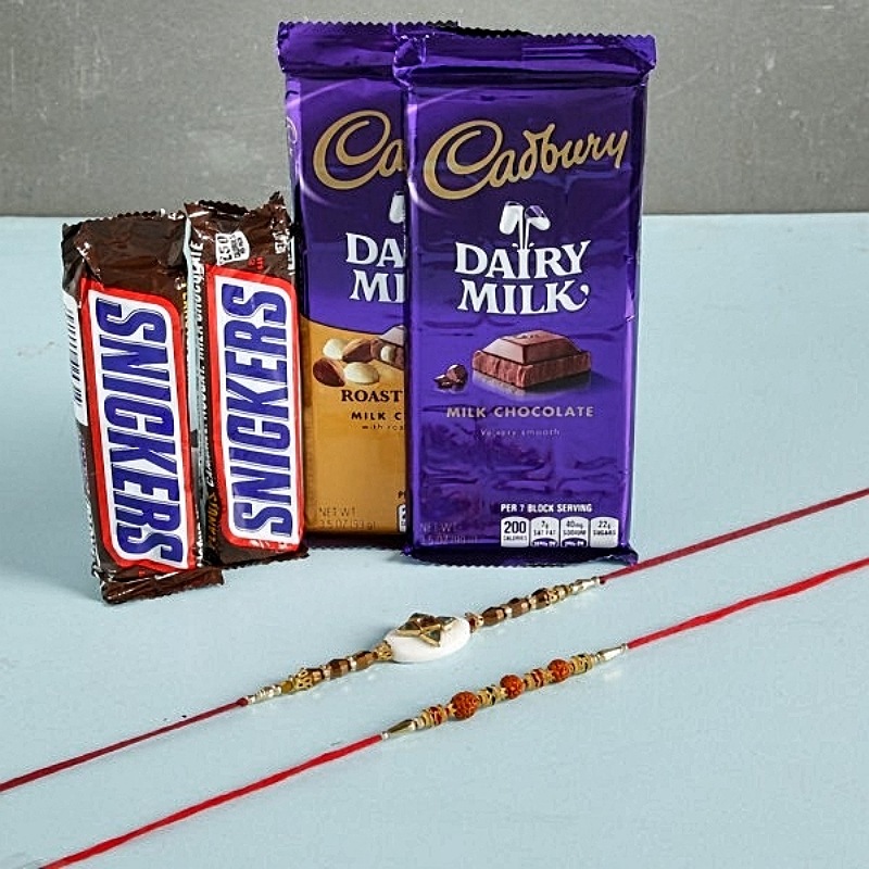 Cadbury And Snickers With Rakhis
