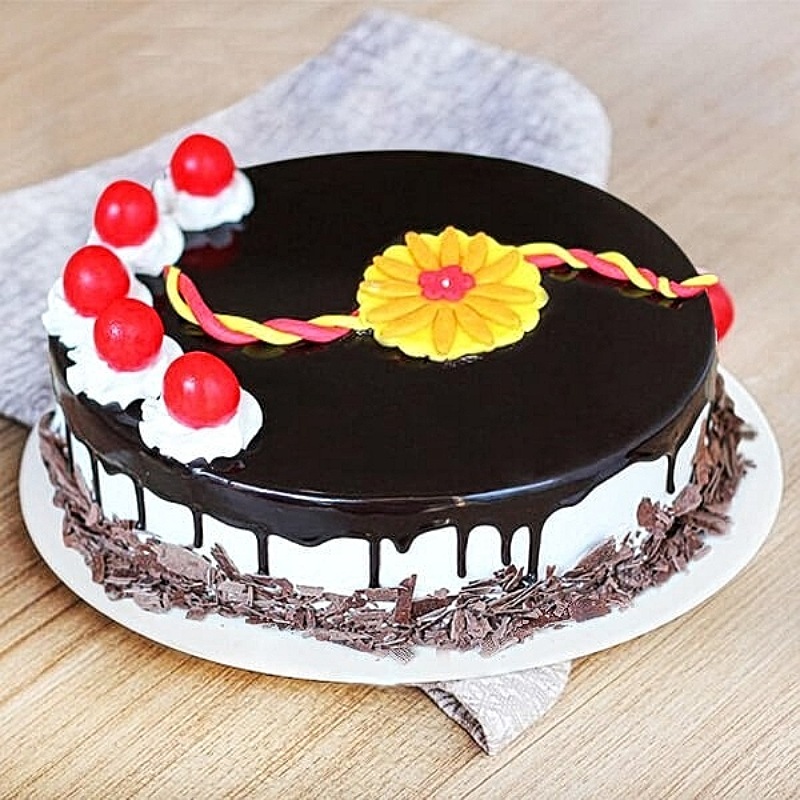 Heavenly Black Forest Rakhi Cake