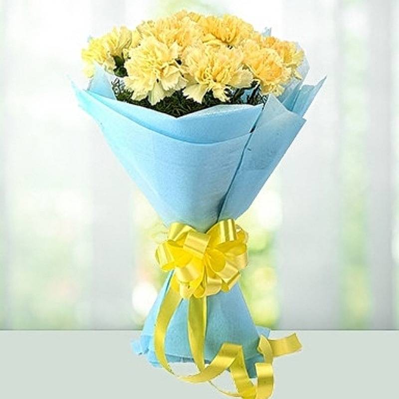 Blooming Yellow Carnations