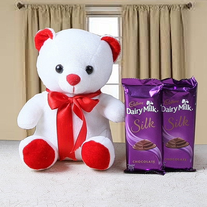Teddy Bear & Silk Chocolates