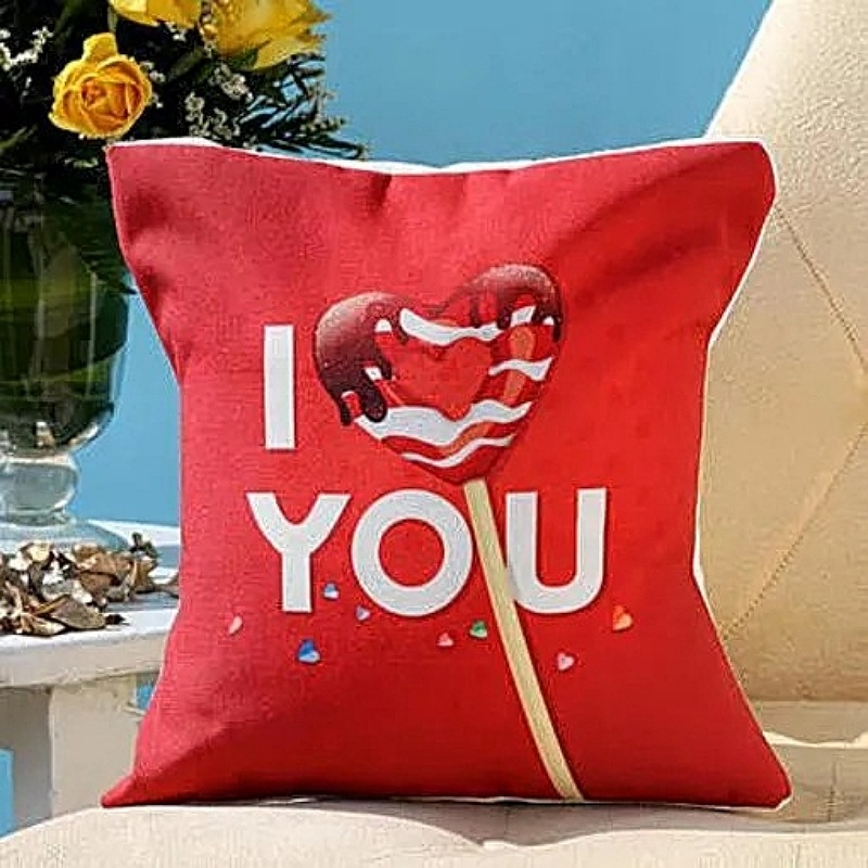 Personalized Red Romantic Cushion