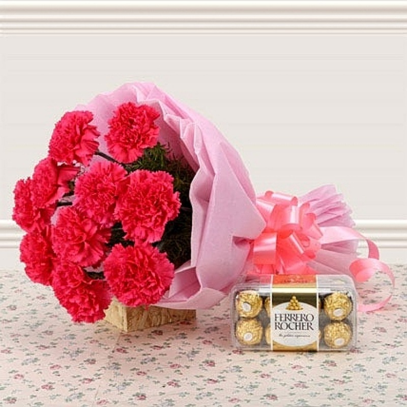 Pink Carnations & Ferrero Rocher