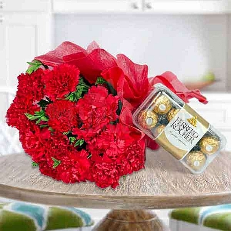 Carnations With Rocher