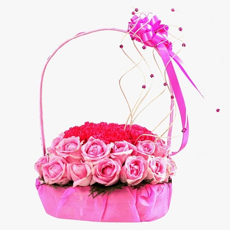 Rose N Carnations Basket