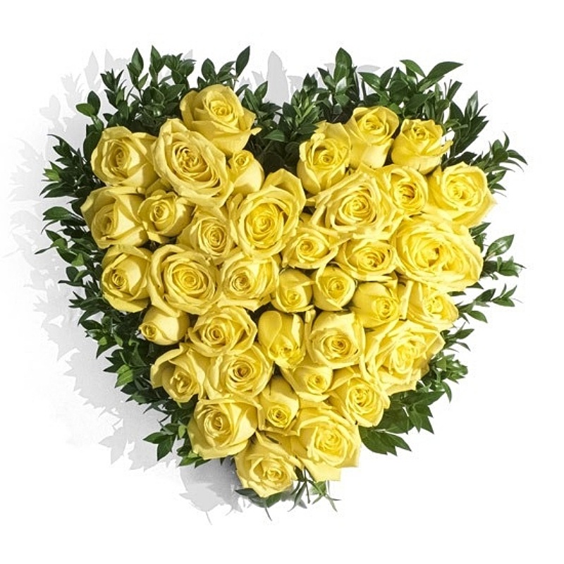 Yellow Rose Heart Arrangement