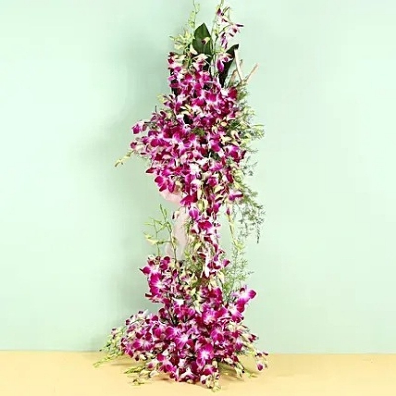 Purple King Orchids Arrangement