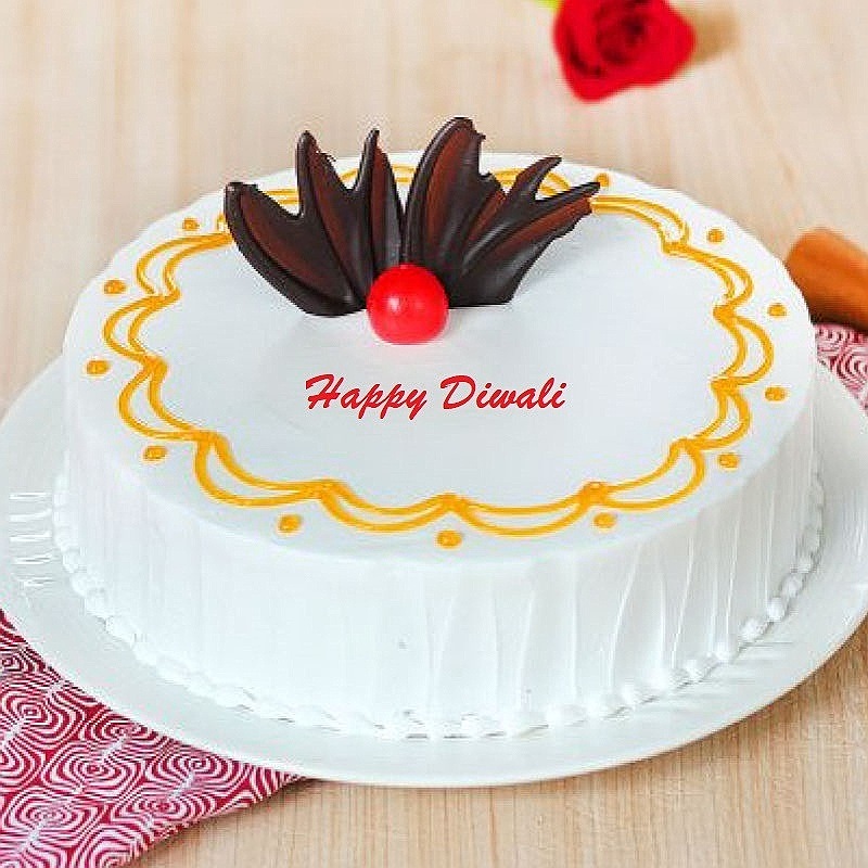 Scrumptious Vanilla Diwali Cake