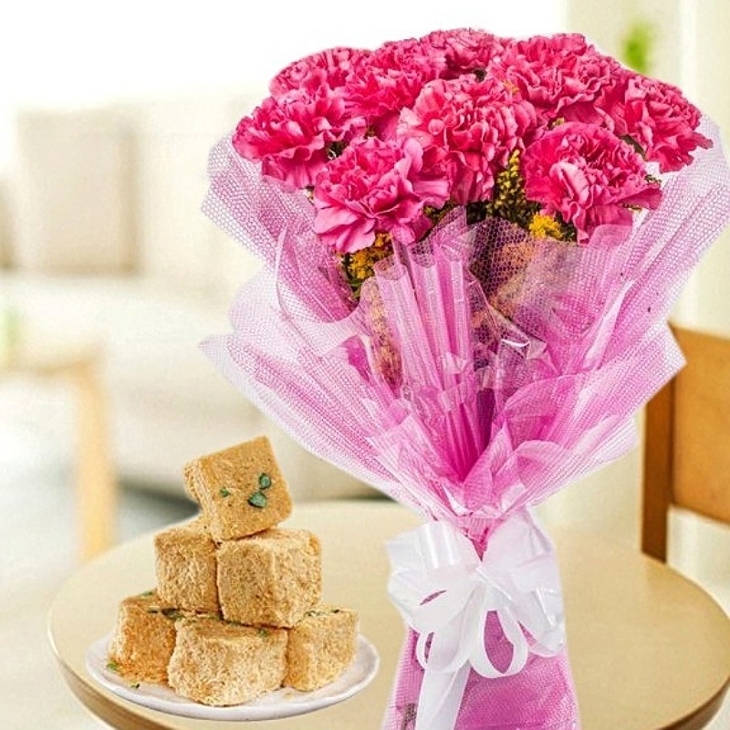 Pink Carnations N Soan Papdi