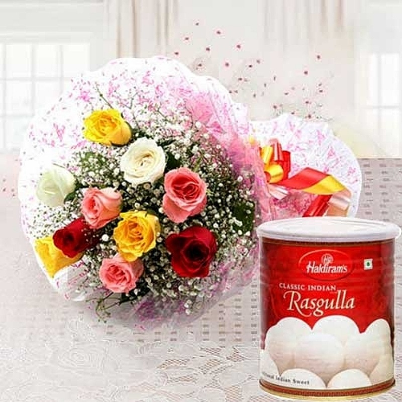Simplicity Of Roses With Rasgulla