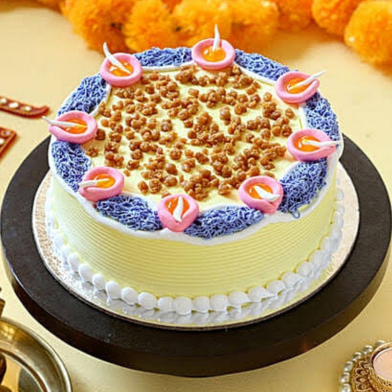 Butterscotch Diya Theme Cake