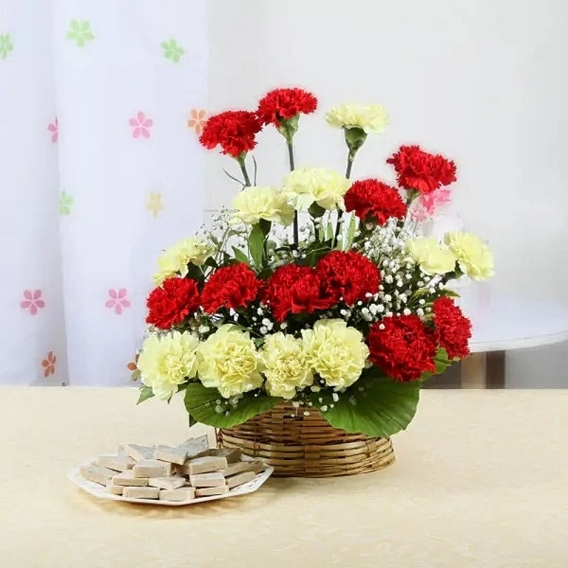Colorful Carnations N Kaju Katli