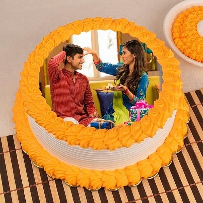 Bhai Dooj Wishes Pineapple Photo Cream Cake – Endbazar