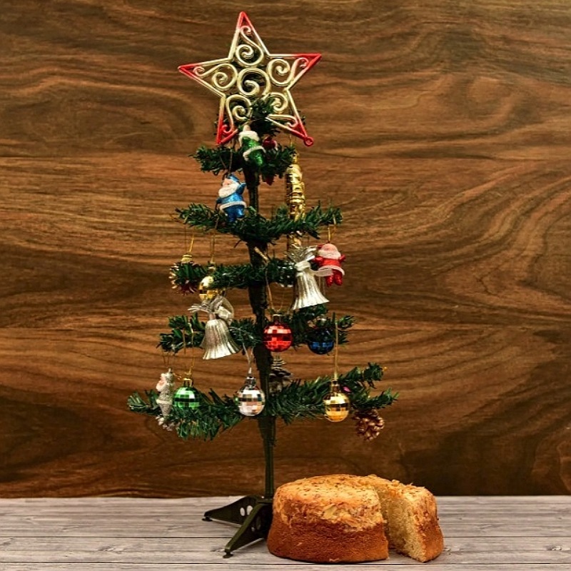 Christmas Tree N Plum Almond Cake