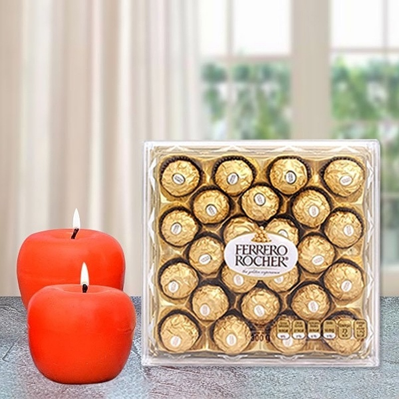 Candle with Rocher Christmas Gifts