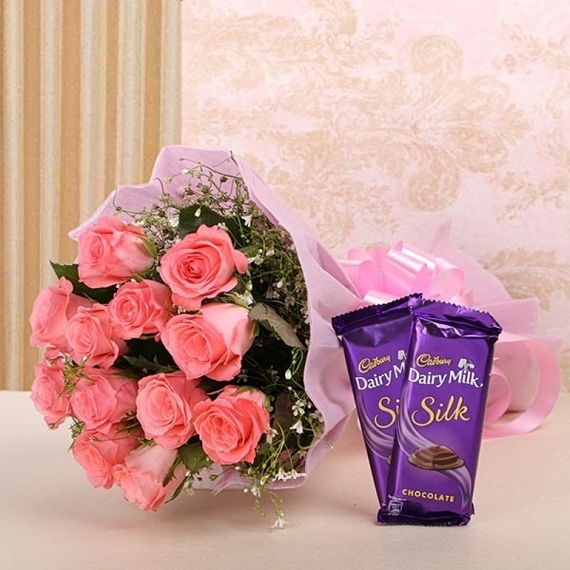 Pink Roses & Silk New Year Gifts