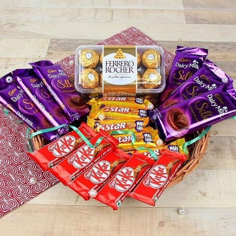 Basket Full Of Chocolates New Year Gifts