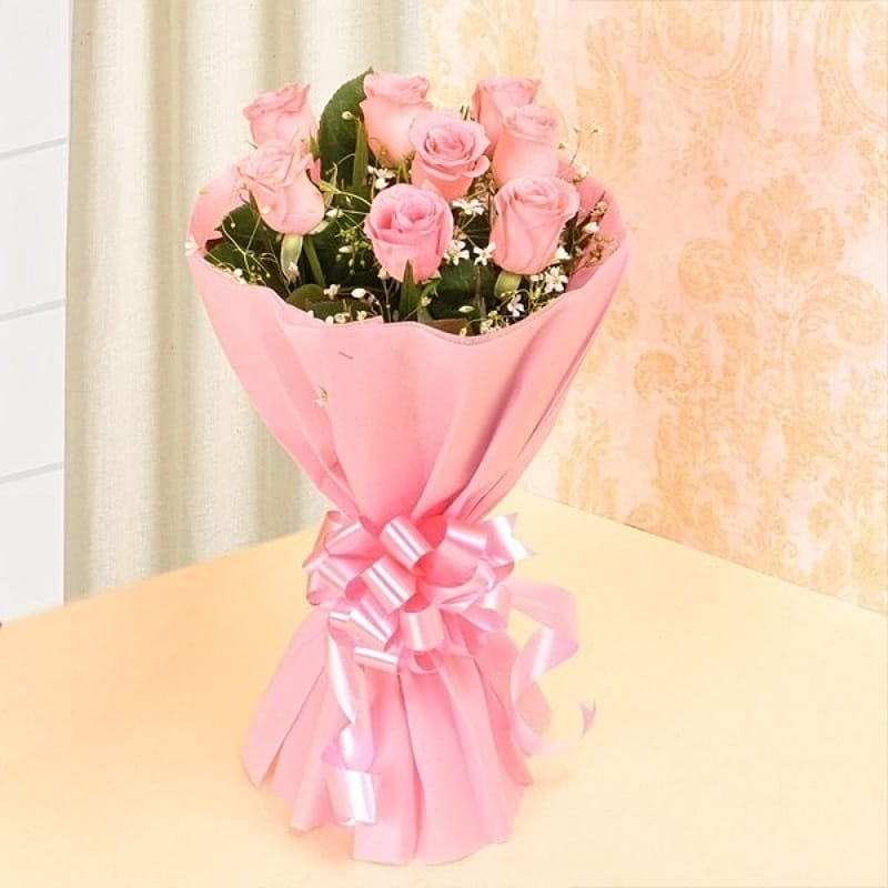 Cute Pink Roses Bouquet Valentine's Gift