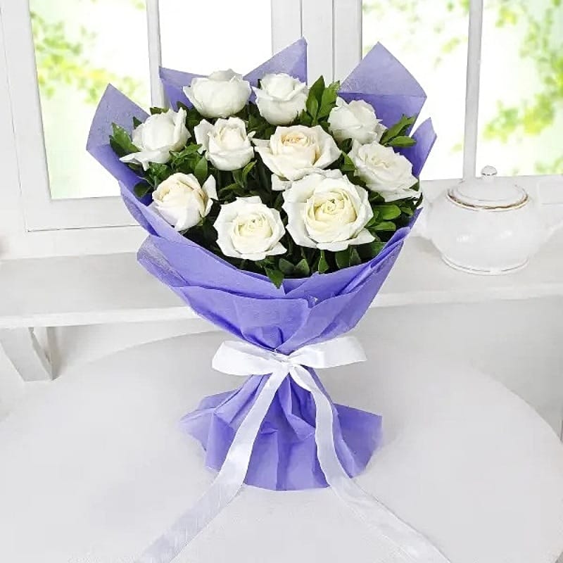 White Roses Bouquet Valentine's Gift