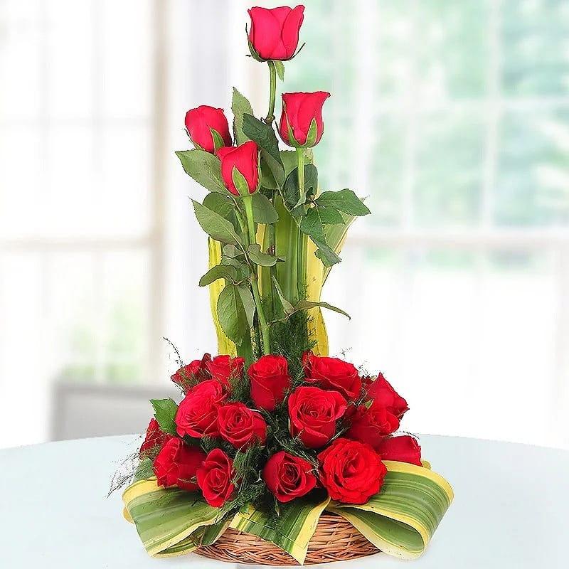 Lovely Red Basket Valentine's Gift