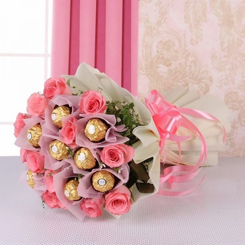 Rocher and Roses Bouquet
