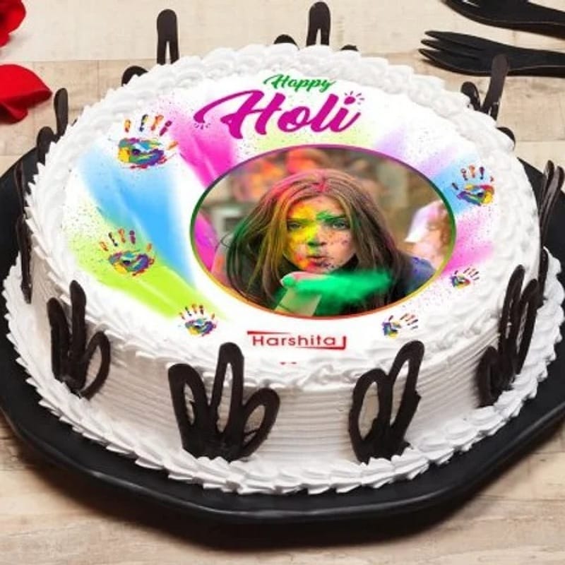 Personalized Vanilla Holi Cake