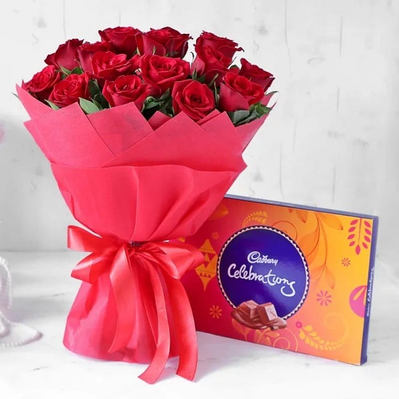 Charming Red Roses WIth Celebrations