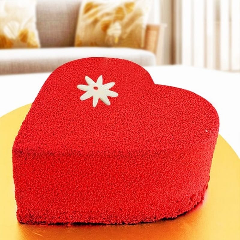 Delish Red Velvet Heart Cake